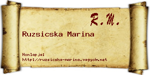 Ruzsicska Marina névjegykártya